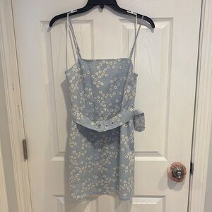 Zara Light Blue Floral Mini Dress
